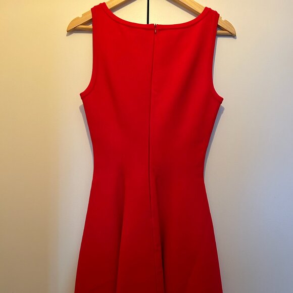 Alaia Ruby Red Stretch Knit Laser Cut Hem Detail Flared Mini - Picture 3 of 5